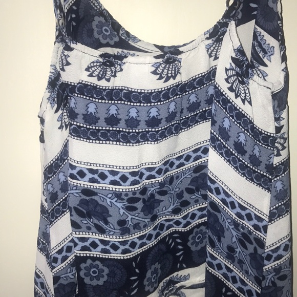 Never worn blue and white fancy tank top - Picture 3 of 4